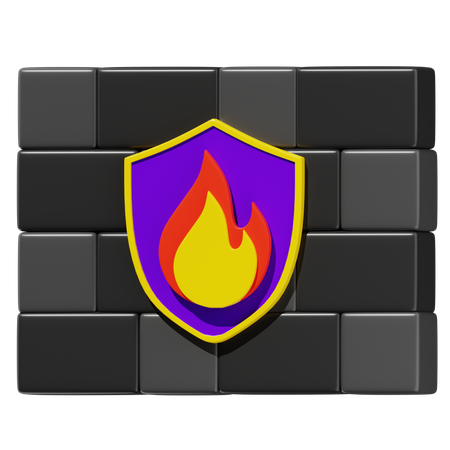 Segurança de firewall  3D Icon