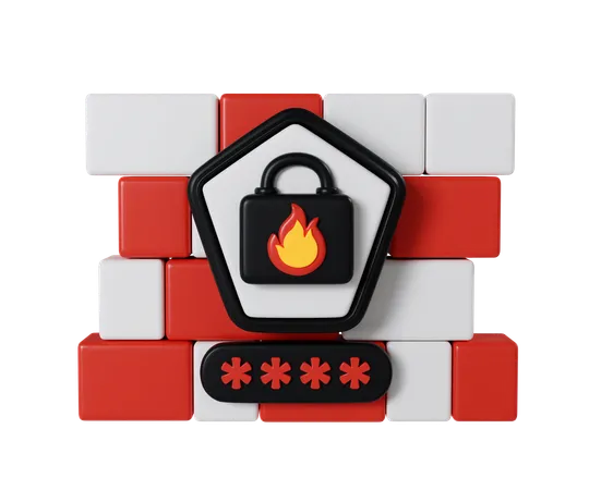 Segurança de firewall  3D Icon