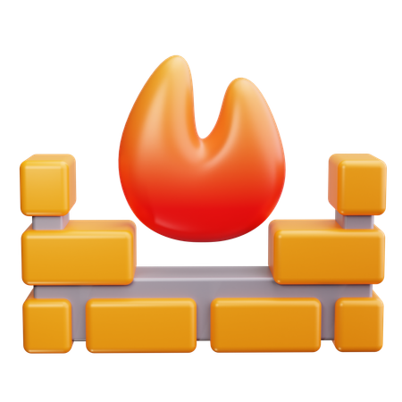 Segurança de firewall  3D Icon