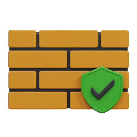 Segurança de firewall  3D Icon