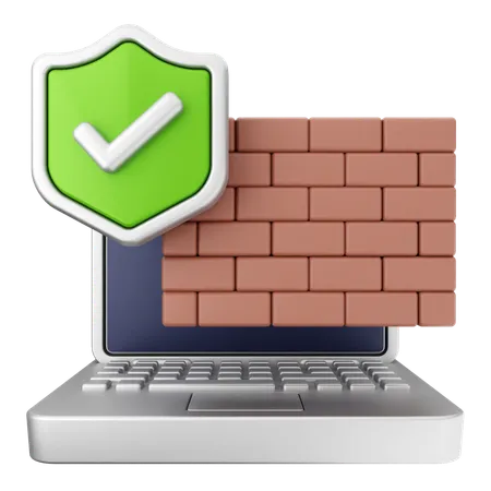 Proteção de segurança por firewall  3D Icon