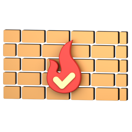 Firewall System  3D Icon