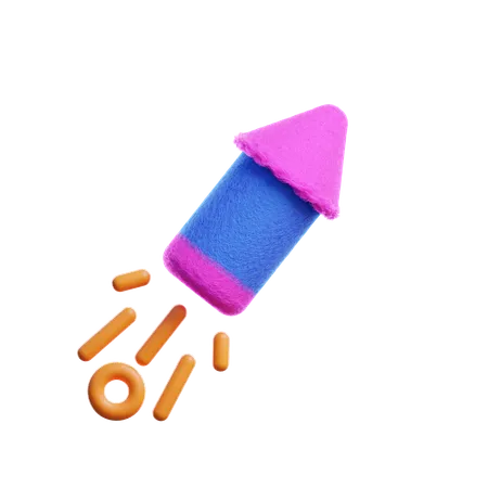 Firework Rocket 3 D Icon 3D Icon