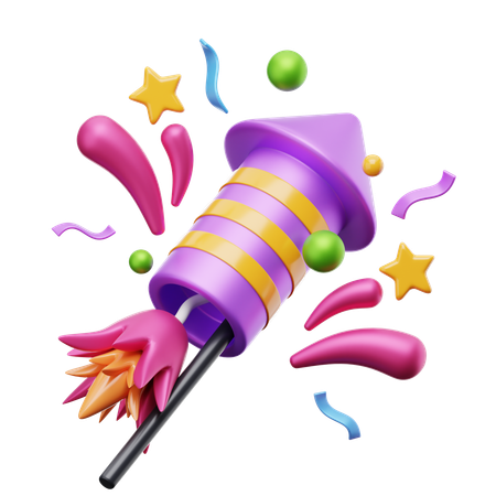 Firework Rocket  3D Icon