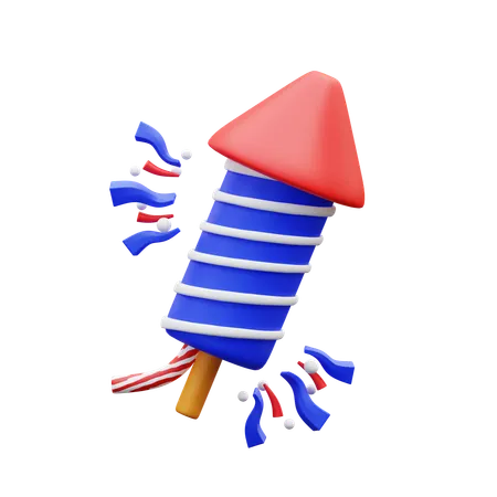 Fireworks Rocket  3D Icon