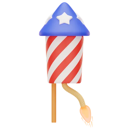 Fireworks Rocket  3D Icon