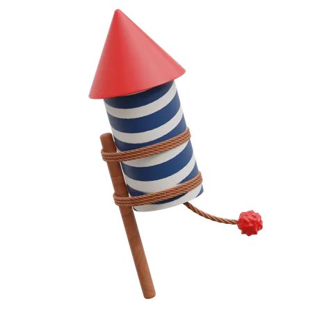 Fireworks Rocket  3D Icon