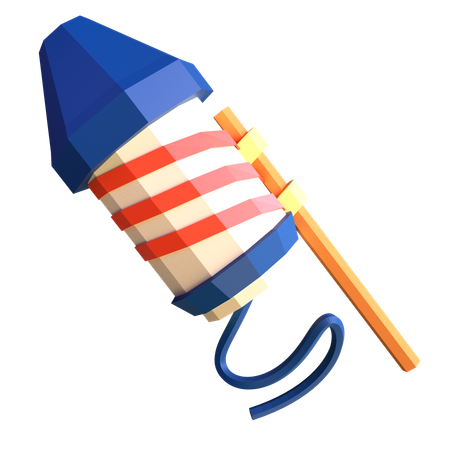 Fireworks Rocket  3D Icon