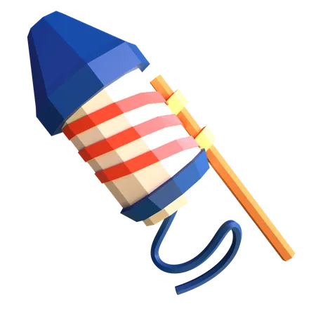 Fireworks Rocket  3D Icon