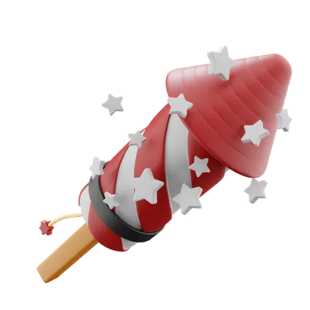 Fireworks Rocket  3D Icon