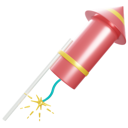 Fireworks Rocket  3D Icon