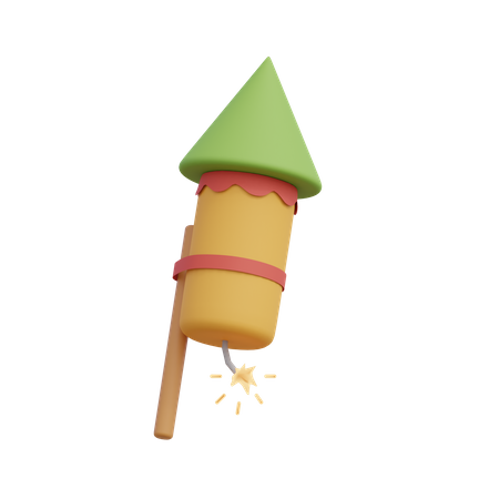 Fireworks Rocket  3D Illustration