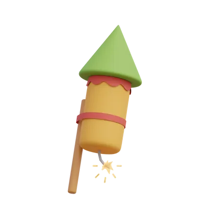 Fireworks Rocket  3D Illustration