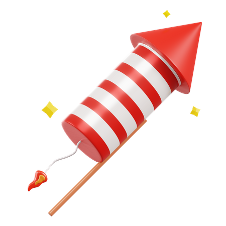 Fireworks Rocket  3D Illustration