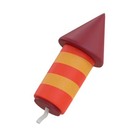 Fireworks Rocket  3D Illustration