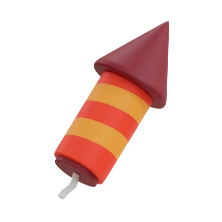 Fireworks Rocket 3D Illustration