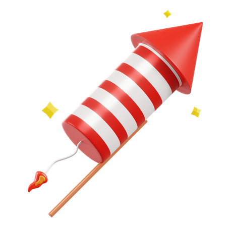 Fireworks Rocket 3D Illustration