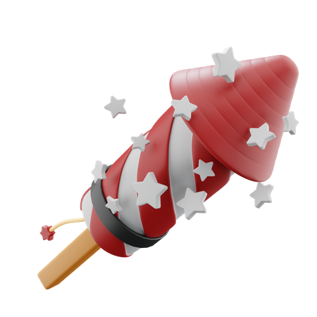 Fireworks Rocket 3D Icon