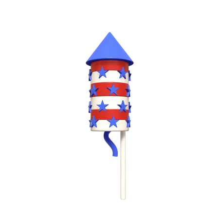 Fireworks Rocket  3D Icon