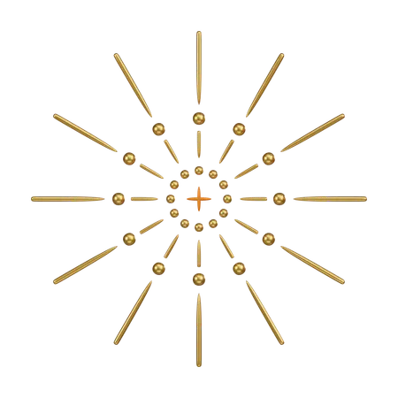 A Stunning 3 D Icon Of A Golden Fireworks Spark Perfect For Chinese New Year Celebrations And Festive Designs 3D Icon