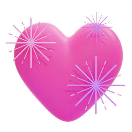 Fireworks With Hearts  3D Icon