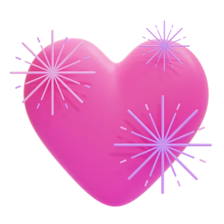 Fireworks With Hearts  3D Icon