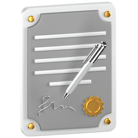 Firmar contrato  3D Icon