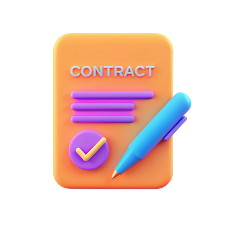 Firma de contrato  3D Icon