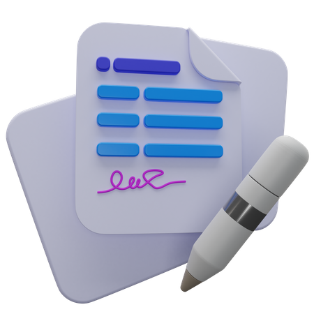 Firmar acuerdo  3D Illustration