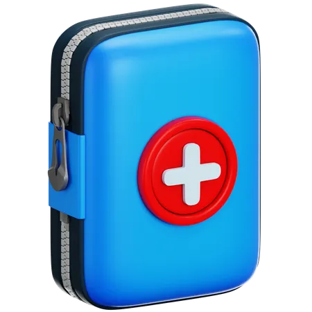 3 D First Aid Kit Symbol Of Healing Isolated On Transparent Background Medicine Suitcase With Cross Medical And Healthcare Concept 3D Icon