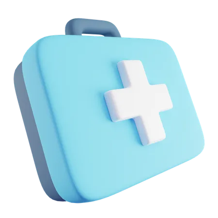 3 D Illustration Of Blue First Aid Kit 3D Icon