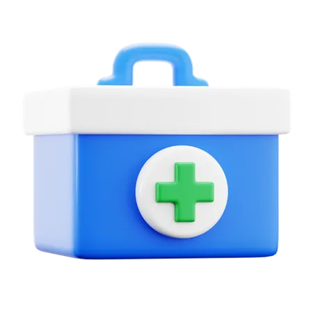 First Aid Medicine Box Kit Emergency Treatment Medical Hospital 3 D Icon Illustration Render Design 3D Icon