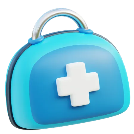 3 D Illustration Of A First Aid Kit With A Sleek Blue Finish And Prominent White Cross Ideal For Use In Health And Safety Campaigns Emergency Preparedness Materials Or Medical Instruction Guides 3D Icon