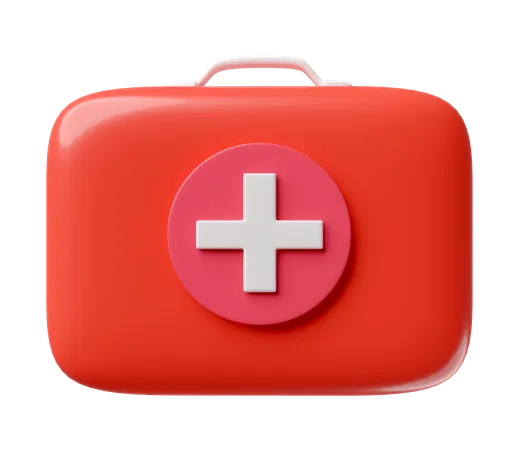 3 D Red First Aid Kit Closed Icon Isolated 3D Icon