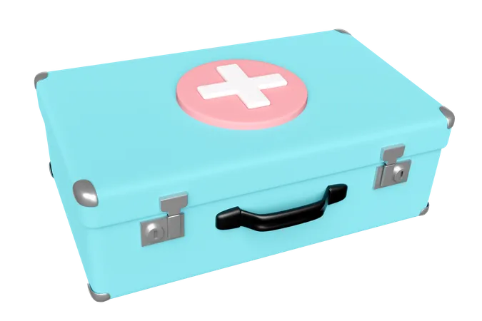 3 D Blue First Aid Kit Closed Icon Isolated 3D Icon