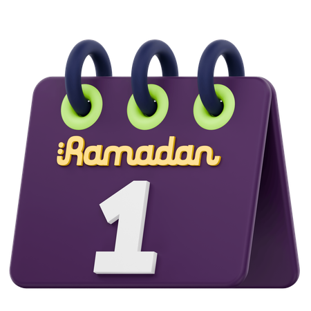 First Day Of Ramadan Calendar Ramadan Celebration  3D Icon