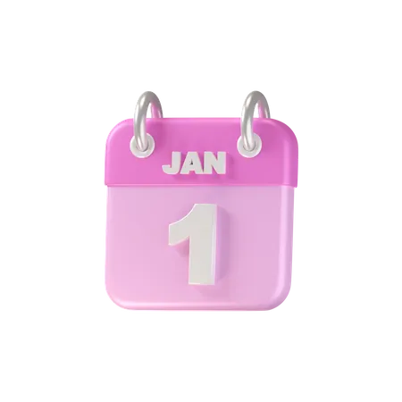First Jan Calendar  3D Icon