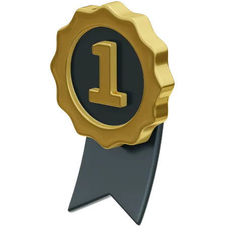First Place Badge  3D Illustration