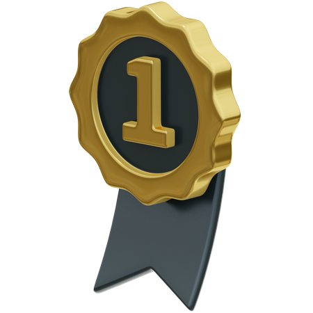 First Place Badge  3D Illustration