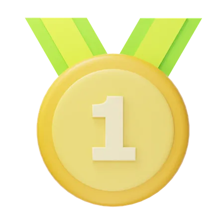 First Place Gold Medal  3D Icon