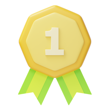 First Place Gold Medal  3D Icon