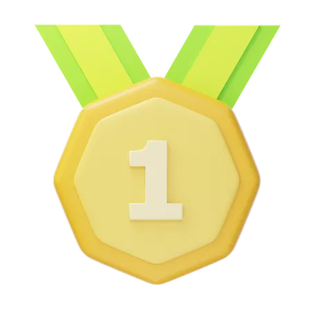 First Place Gold Medal  3D Icon