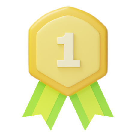 First Place Gold Medal  3D Icon