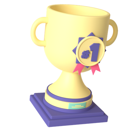 First Place Trophy 3D Illustration