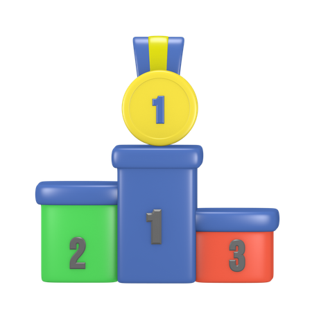 First Position Podium  3D Icon