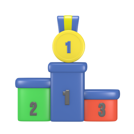 First Position Podium  3D Icon