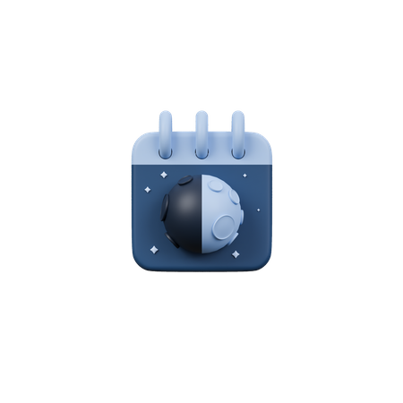 First Quarter Moon Phase Calendar  3D Icon