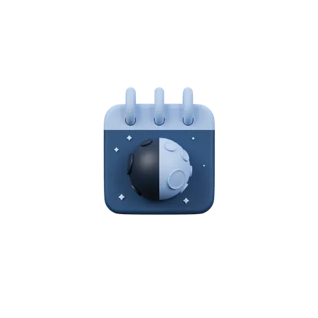 First Quarter Moon Phase Calendar  3D Icon