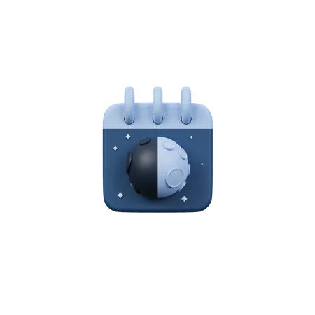 First Quarter Moon Phase Calendar 3 D Icon 3D Icon