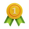 first rank badge emoji 3d